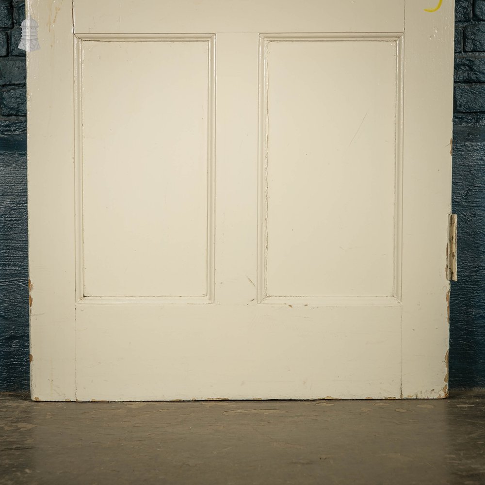 Pine Panelled Door, Victorian 4 Panel, White Painted