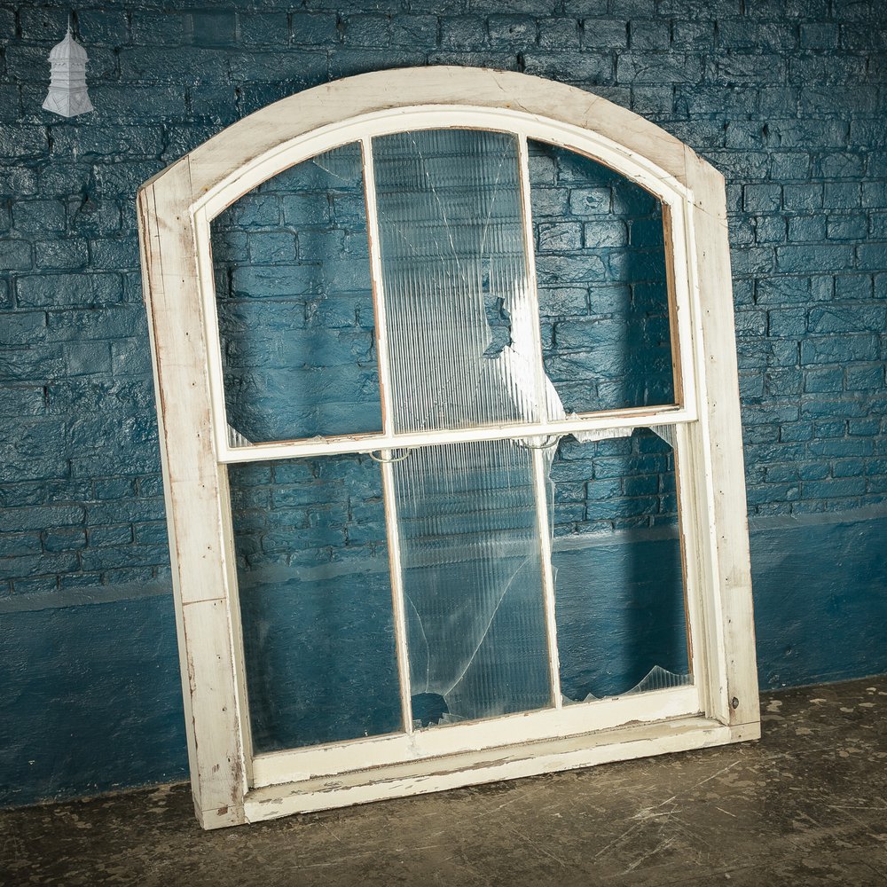 Arch-Top Sash Window, Edwardian Mahogany Construction