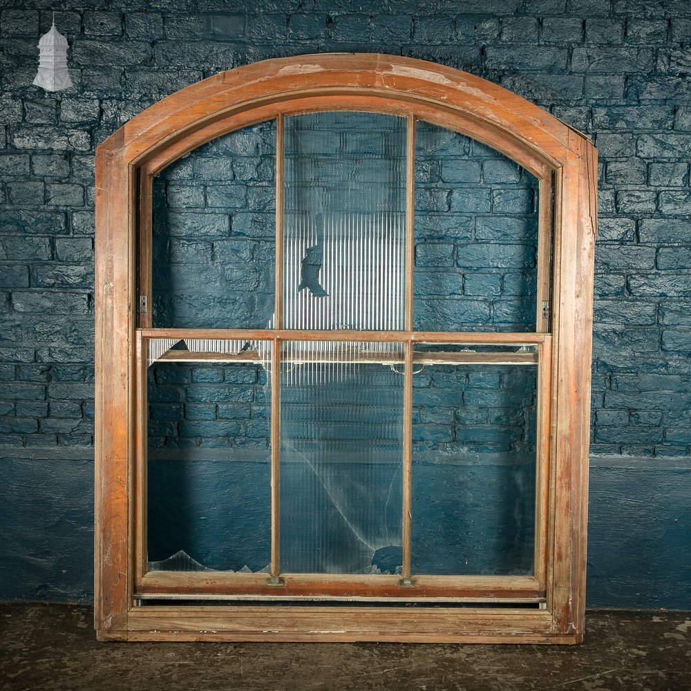 Arch-Top Sash Window, Edwardian Mahogany Construction