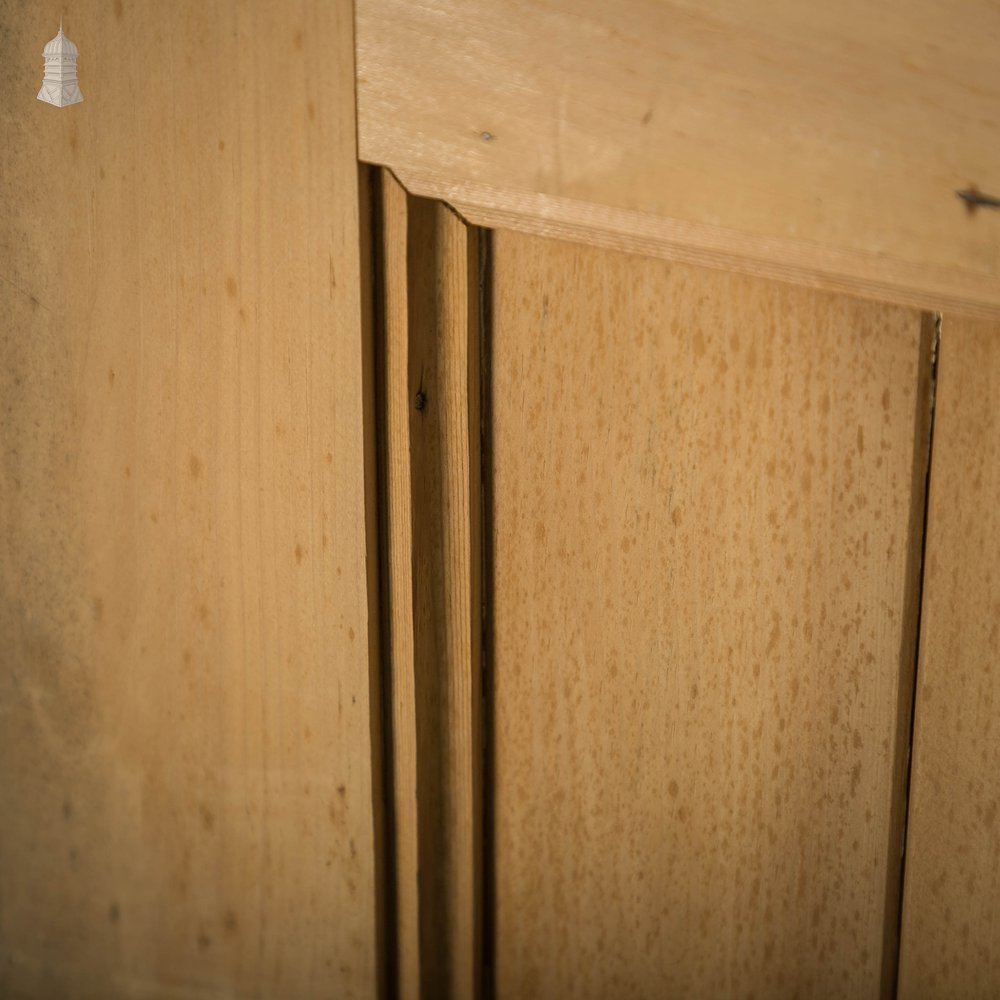 Glazed Pine Door, Edwardian Framed Plank and Ledge