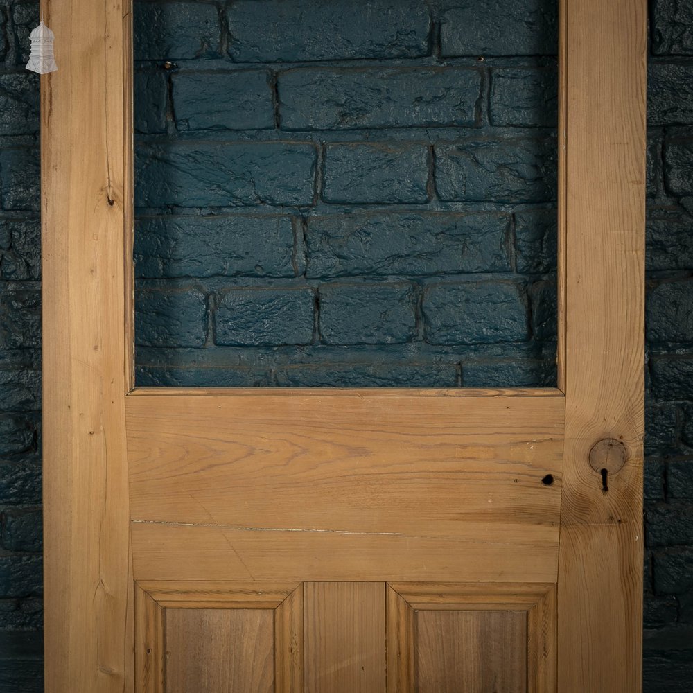 Half Glazed Door, Victorian Pine with 2 Moulded Panels