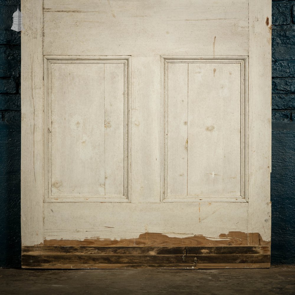 Pine Paneled Door, 6 Moulded Panel White Painted 20th C