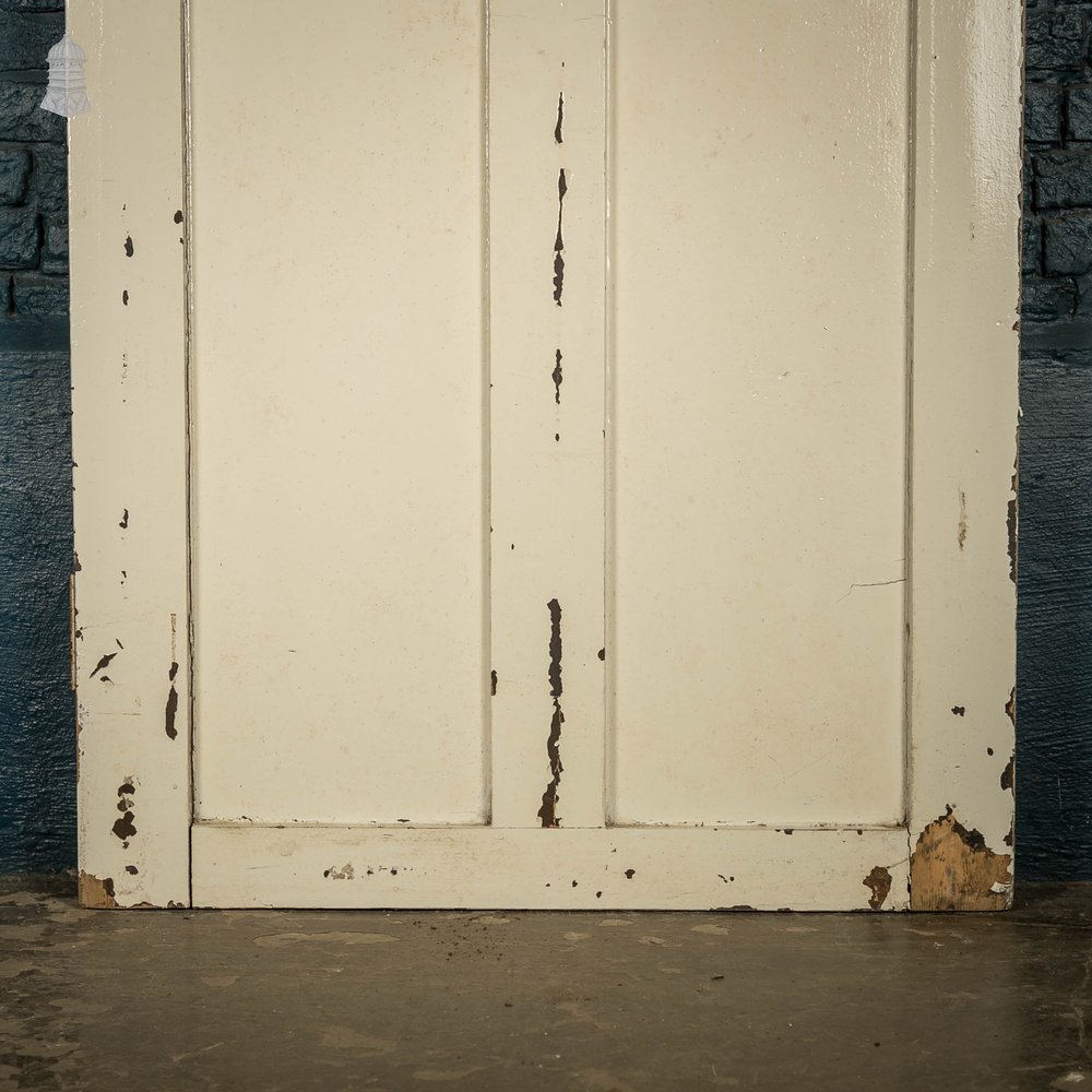 Glazed Panelled Door, Edwardian, Fitted with Stained Leaded Glass Window