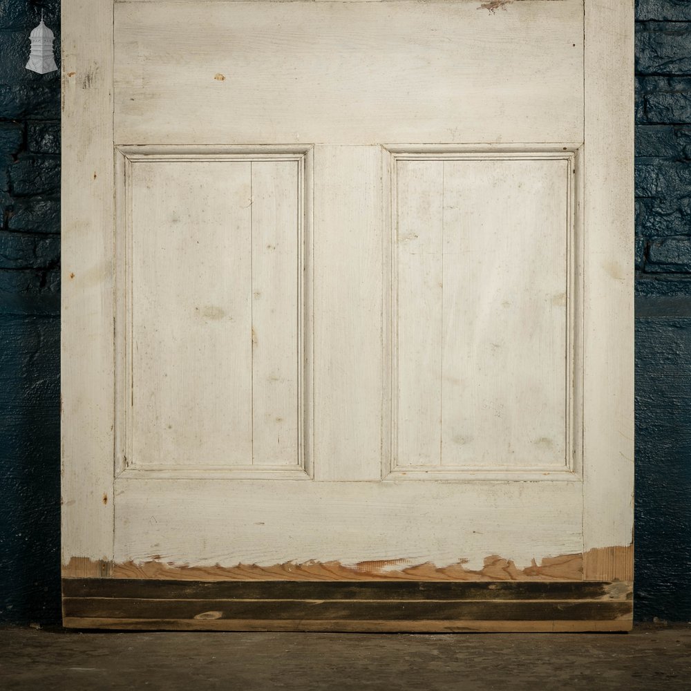 Pine Paneled Door, 6 Moulded Panel White Painted 20th C