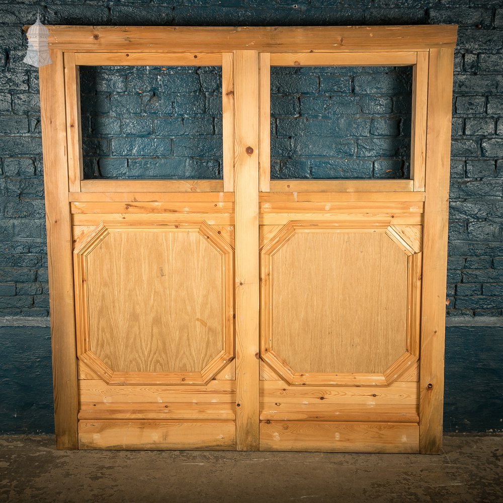 Half-Glazed Moulded Pine Architectural Partition Screen