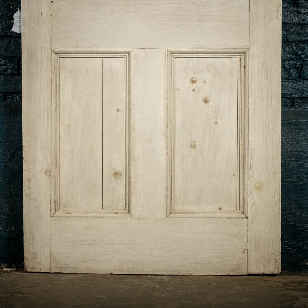 Pine Paneled Door, 6 Moulded Panel White Painted 20th C