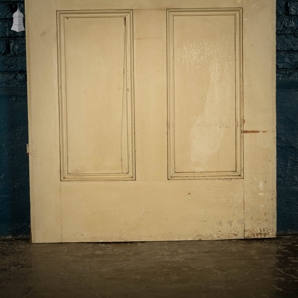 Pine Panelled Door, Victorian 4 Panel Green Painted