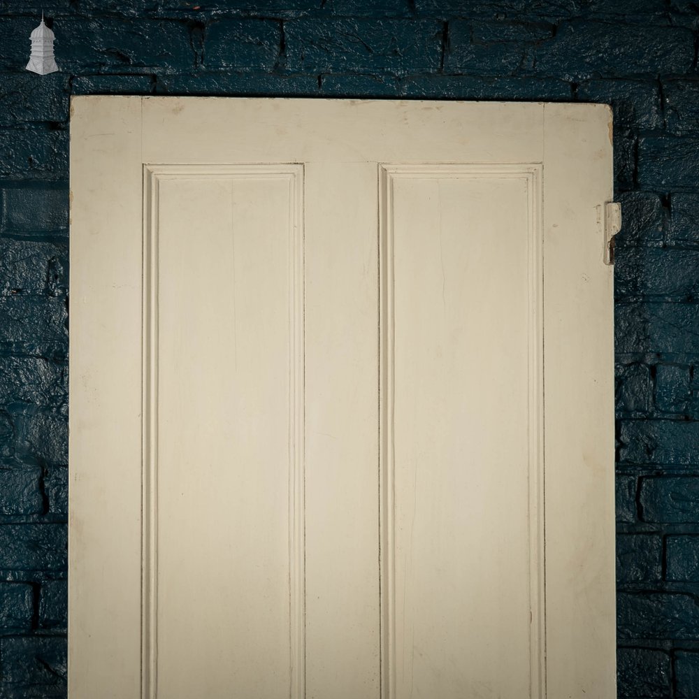 Pine Panelled Door, Victorian 4 Panel Green Painted