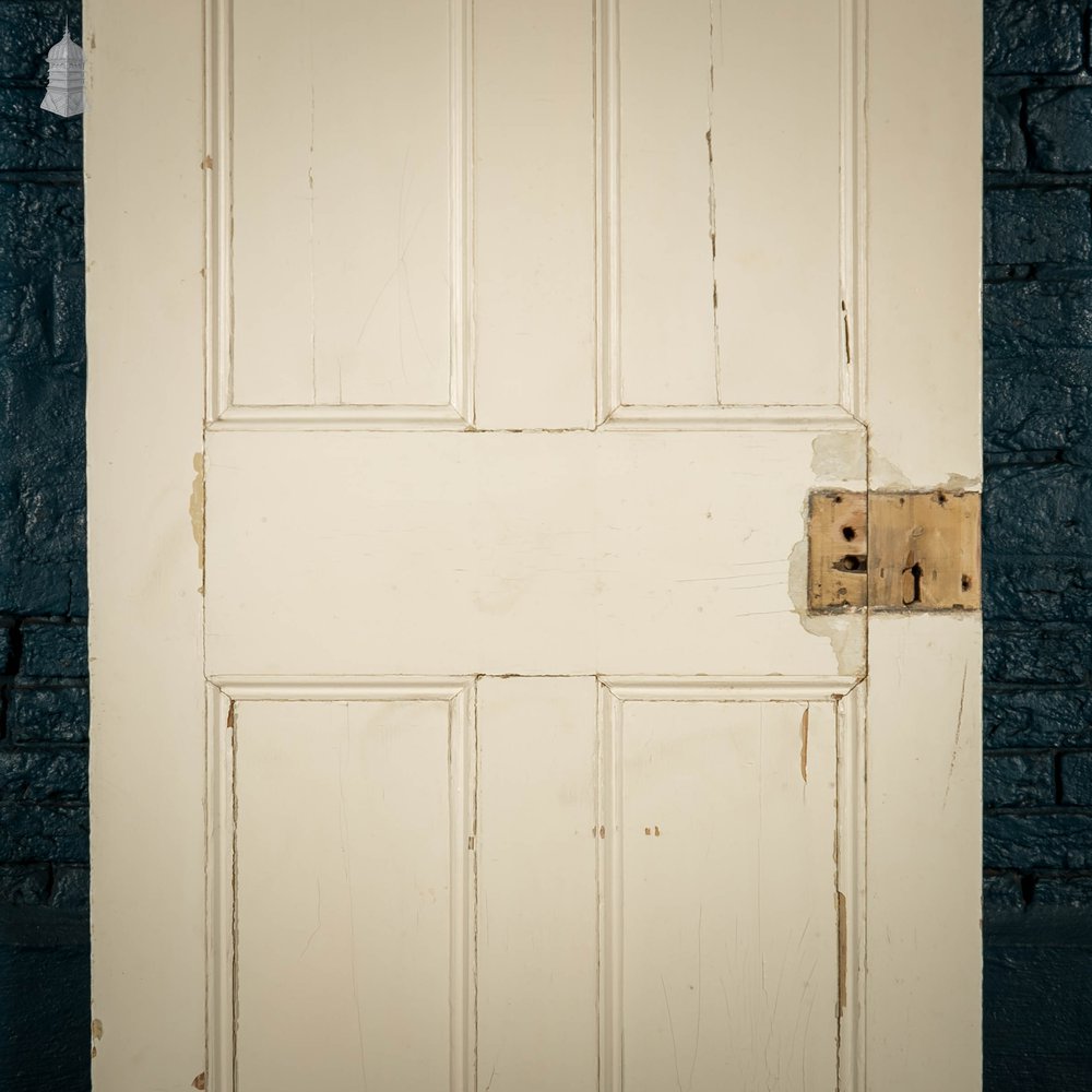 Pine Panelled Door, Moulded 4 Panel Victorian, White Painted Finish