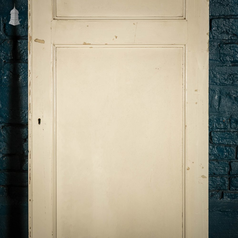 Pine Panelled Doors, Pair of 19th C 2 Panel White Painted Cupboard Doors