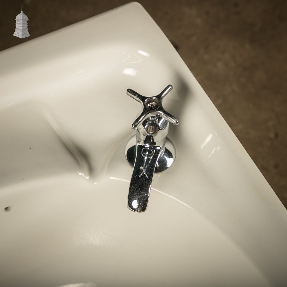 Vintage Twyfords Wall-Hung Basin with Chrome Pillar Taps