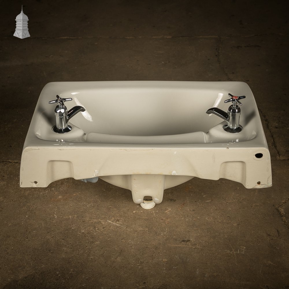 Vintage Twyfords Wall-Hung Basin with Chrome Pillar Taps
