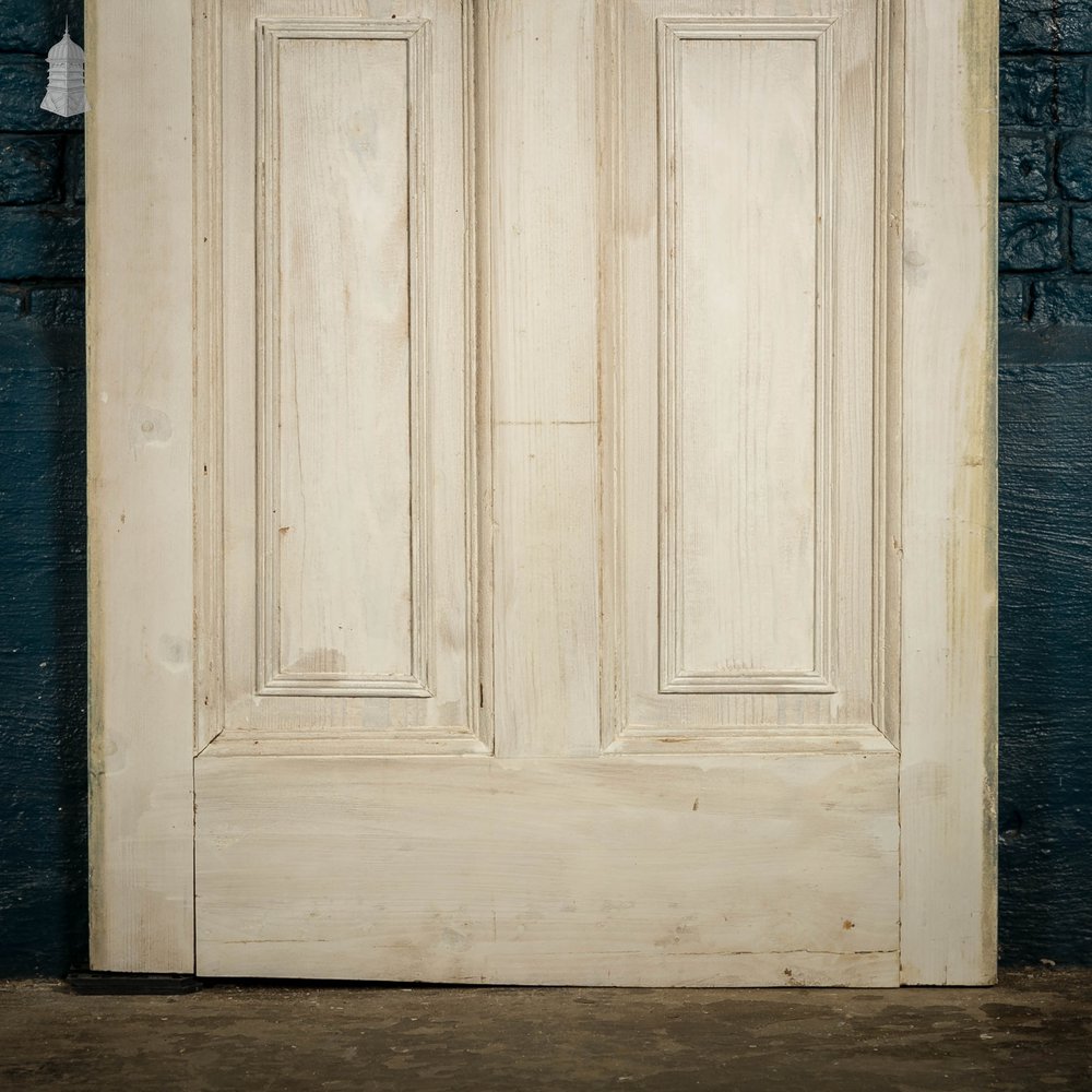 Pine Paneled Door, 6 Moulded Panel White Painted 20th C