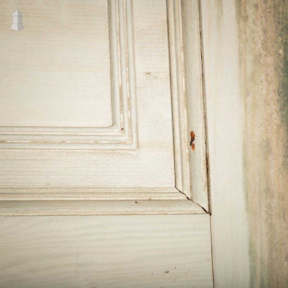 Pine Paneled Door, 6 Moulded Panel White Painted 20th C