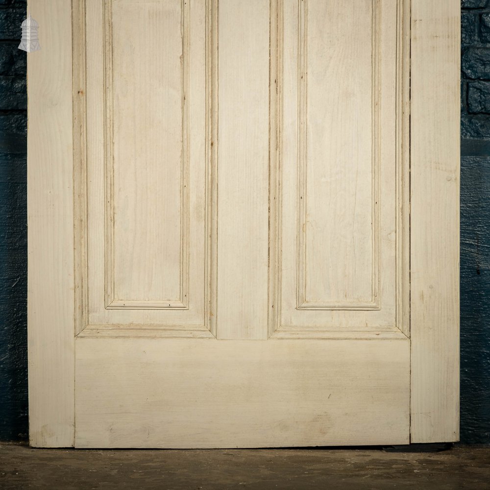 Pine Paneled Door, 6 Moulded Panel White Painted 20th C