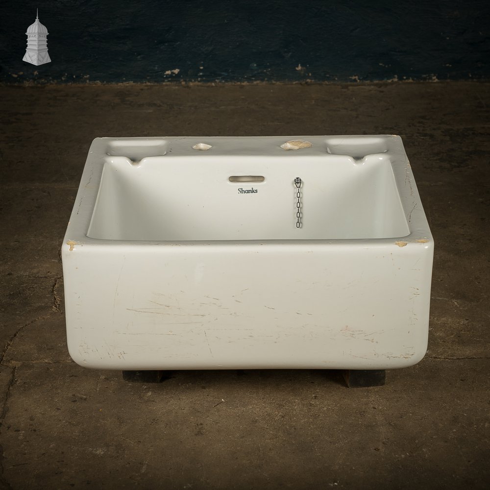 Vintage Shanks Belfast Butler Sink with Soap Recesses and Tap Holes