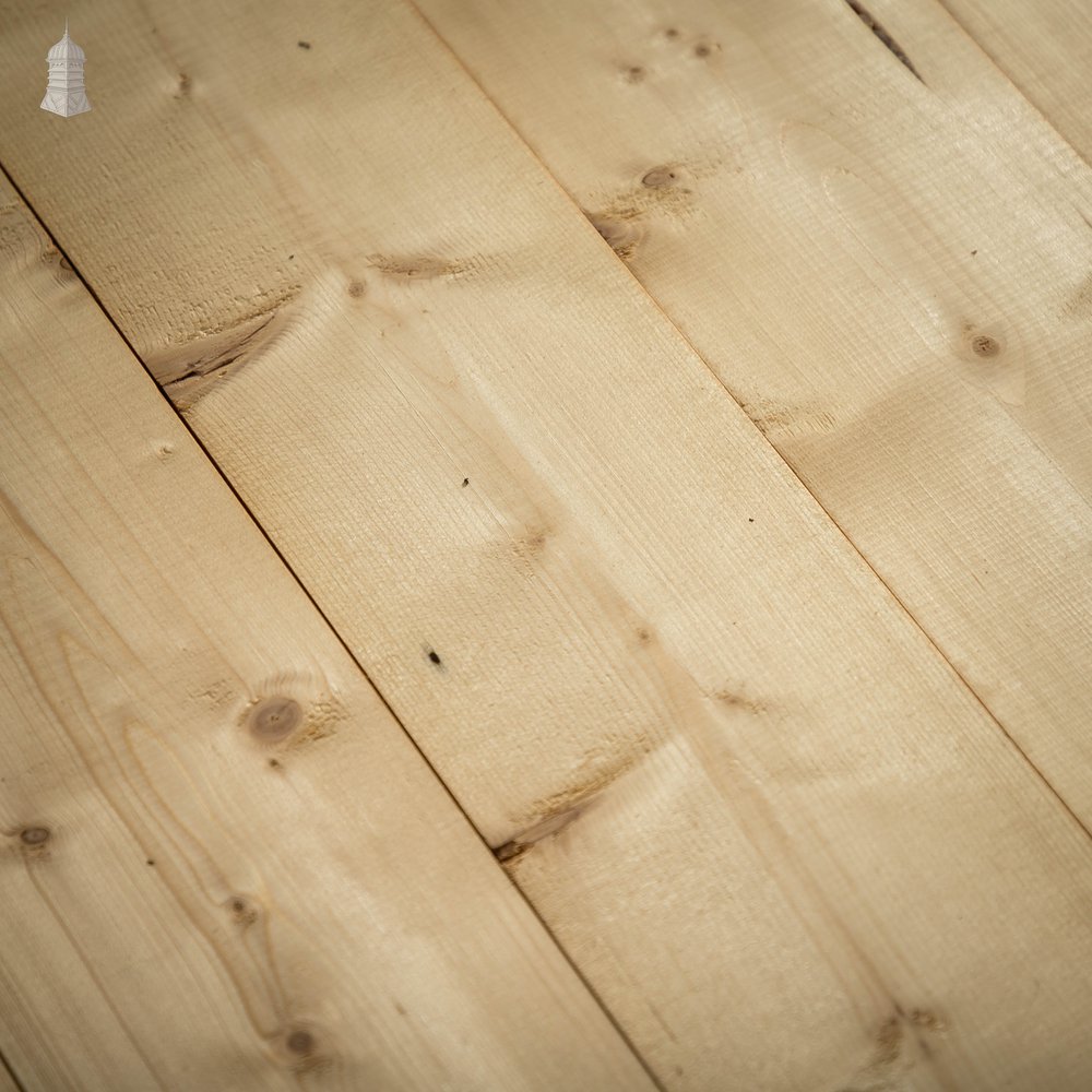 6 Inch Pine Floorboards, Cut From Timber Salvaged from a London Barracks - 22 Square Meters