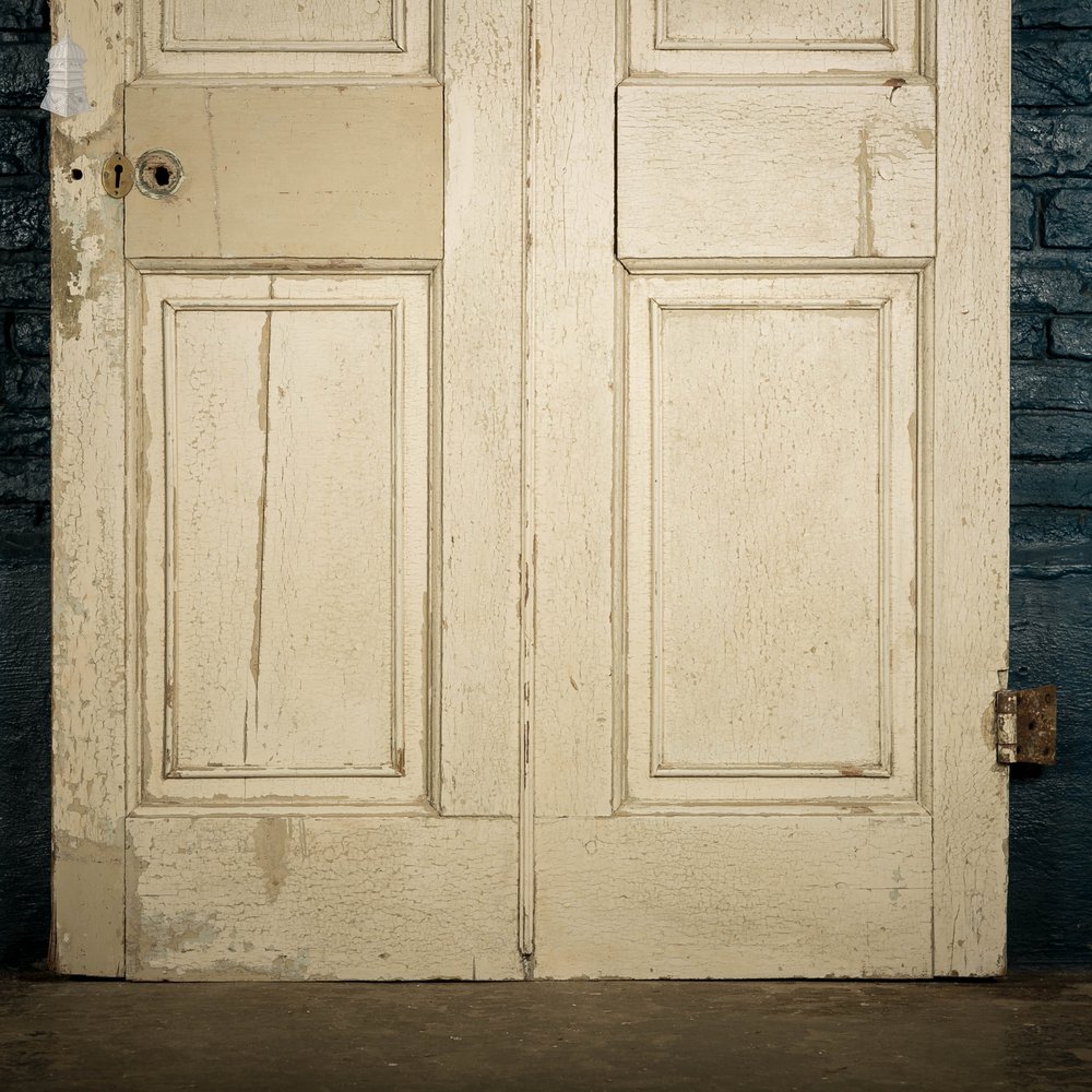 Pine Paneled Door, 6 Moulded Panel White Painted 20th C