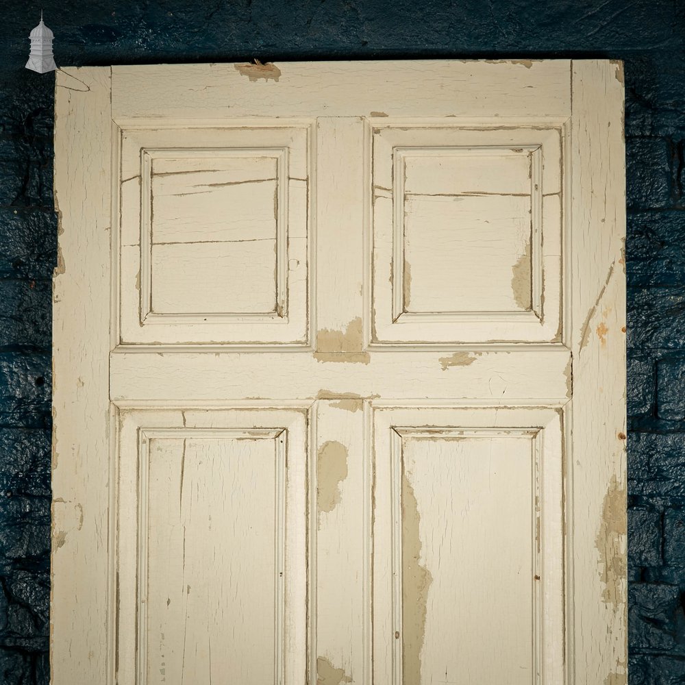 Pine Paneled Door, 6 Moulded Panel White Painted