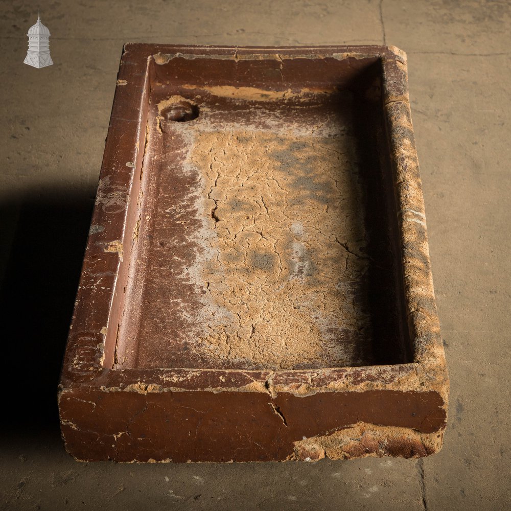 Worn Trough Sink, Weathered Glazed Planter