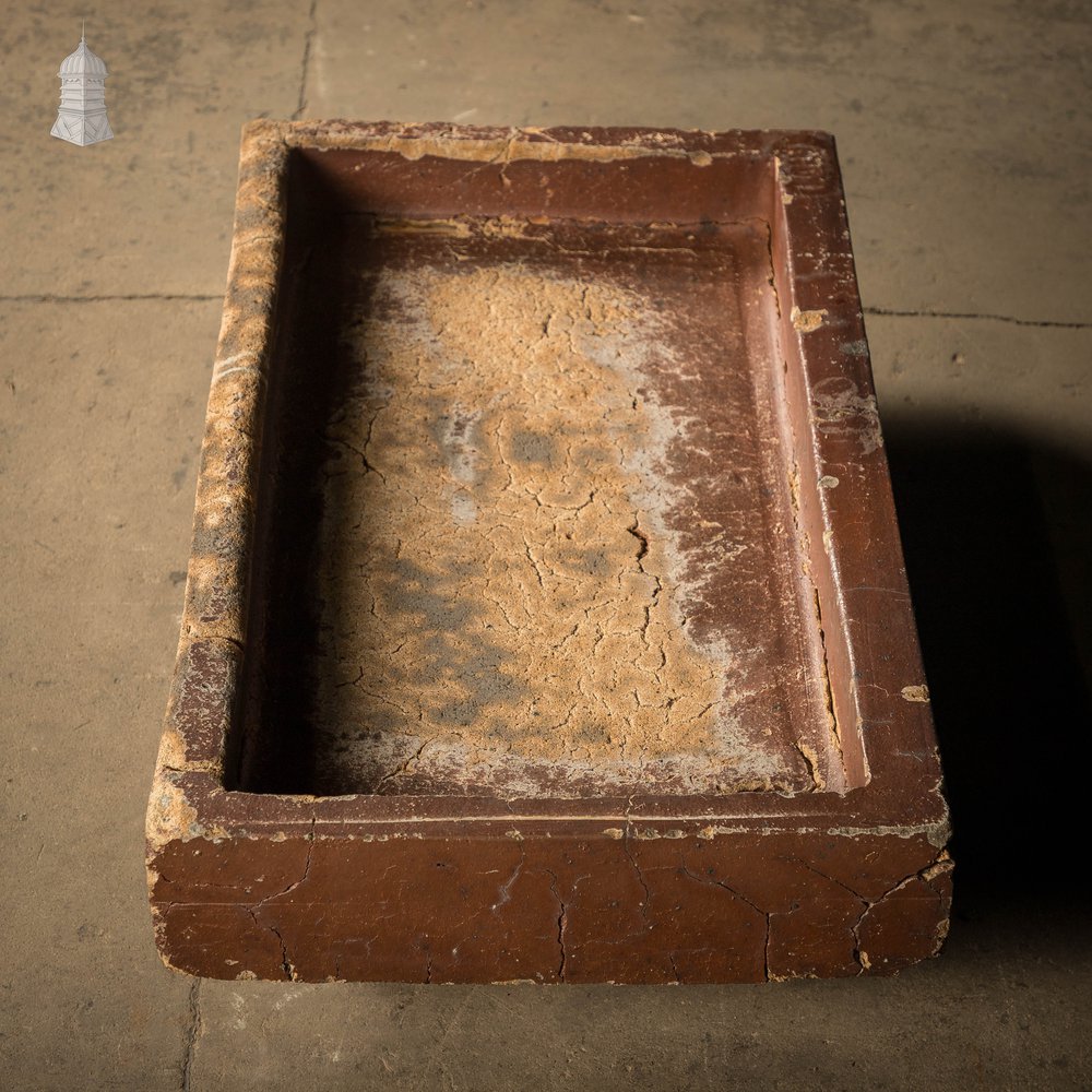 Worn Trough Sink, Weathered Glazed Planter