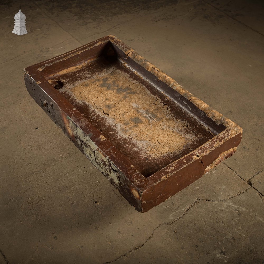Worn Trough Sink, Weathered Glazed Planter