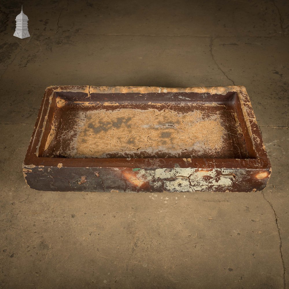 Worn Trough Sink, Weathered Glazed Planter