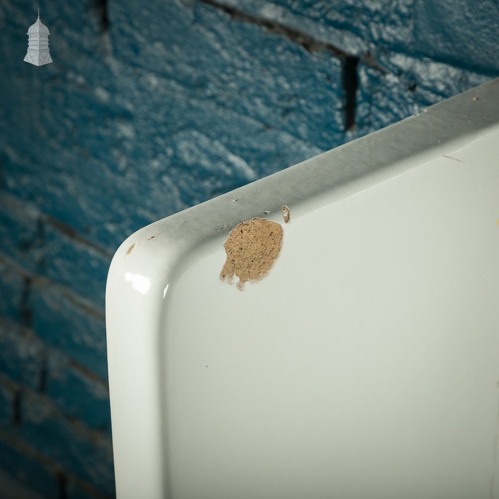 Reclaimed slab urinal backsplash and end panels, white glazed