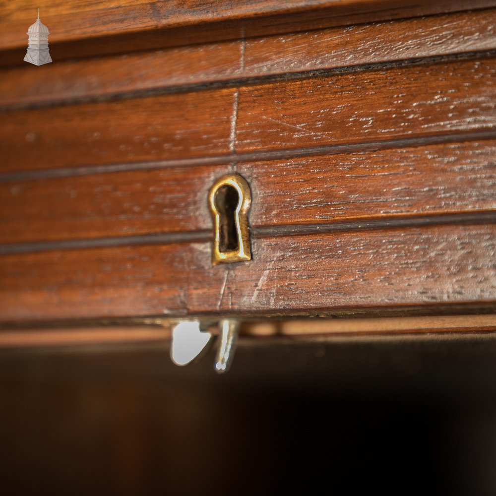 Tambour Front Cabinet, Mahogany and Oak Construction with internal pigeonhole shelving from a liner.