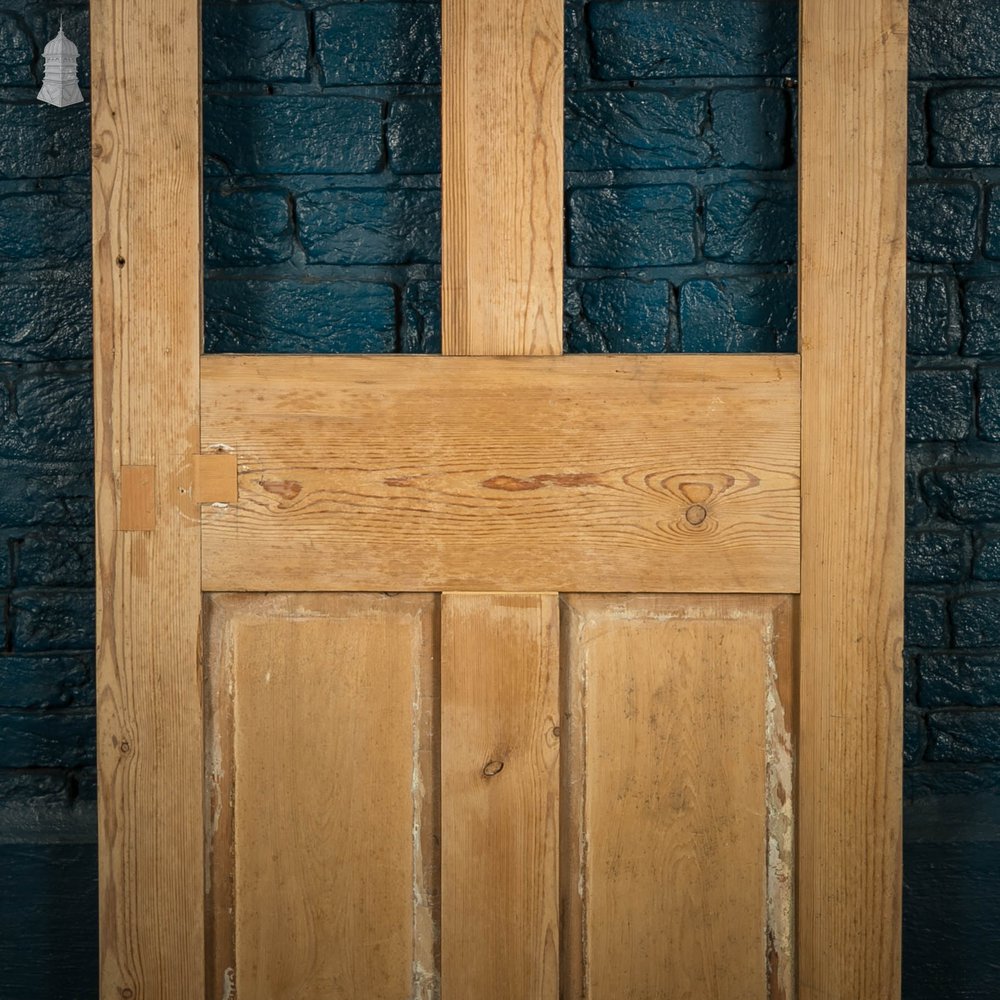 Half Glazed Door, 19th C Pine 4 Panel