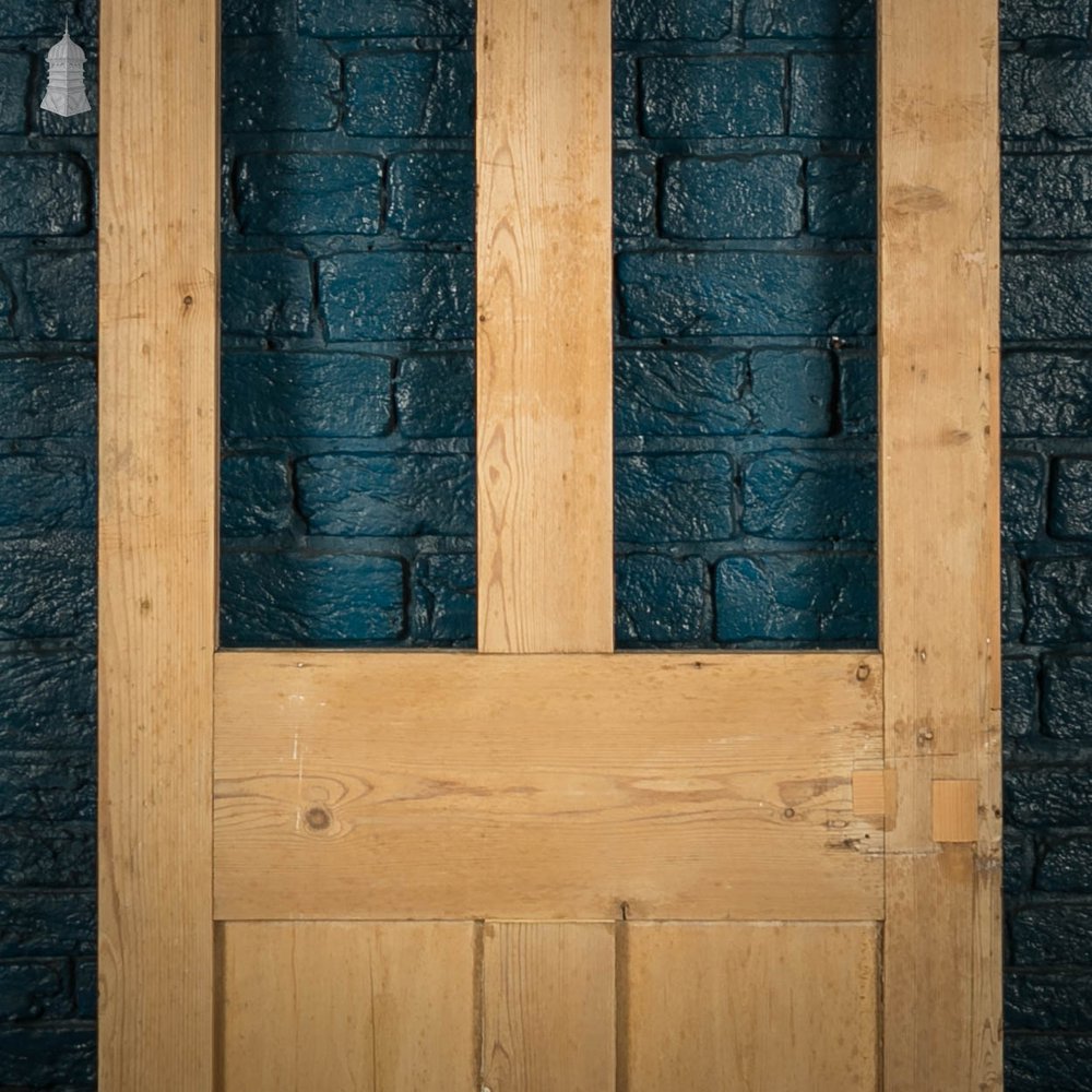 Half Glazed Door, 19th C Pine 4 Panel