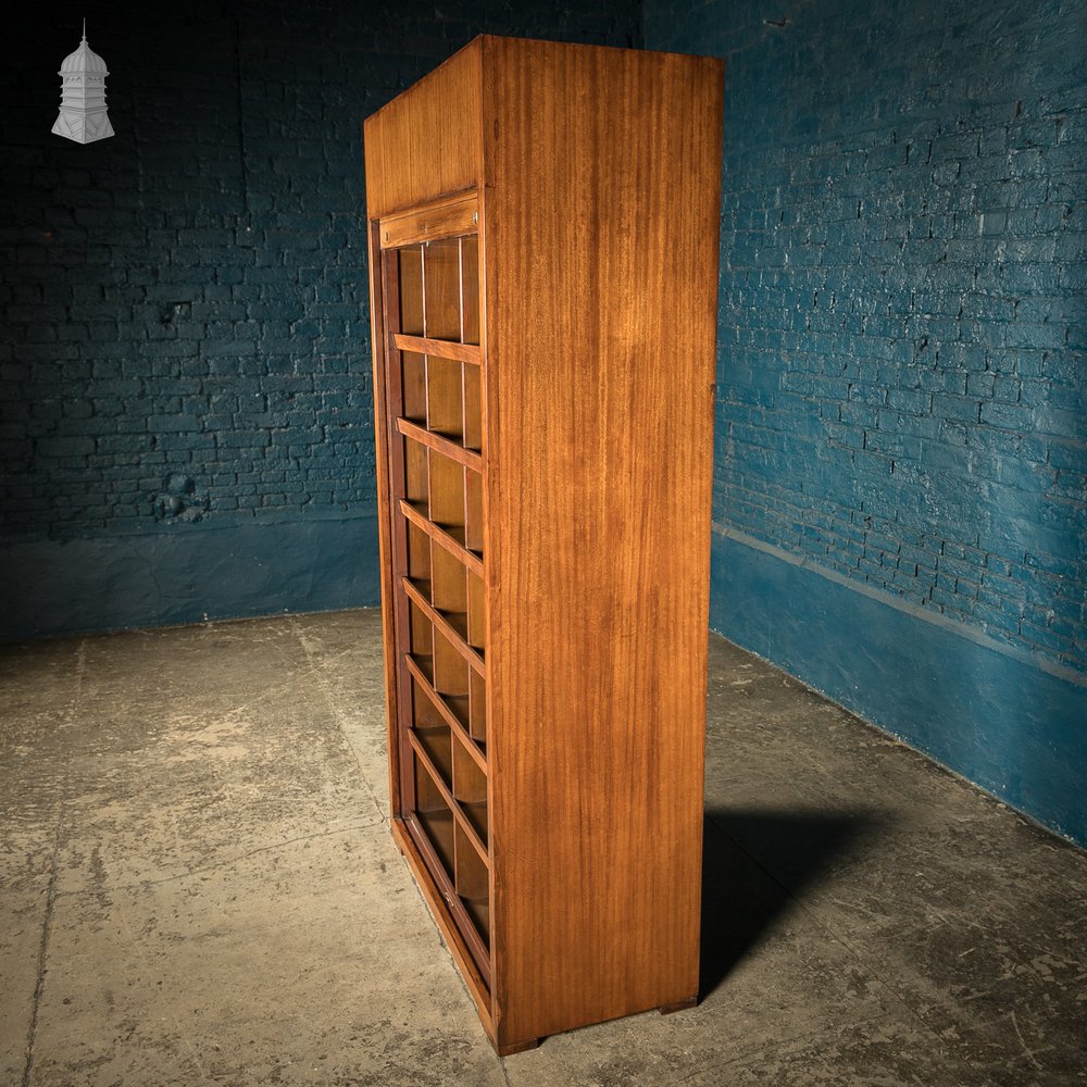 Tambour Front Cabinet, Mahogany and Oak Construction with internal pigeonhole shelving from a liner