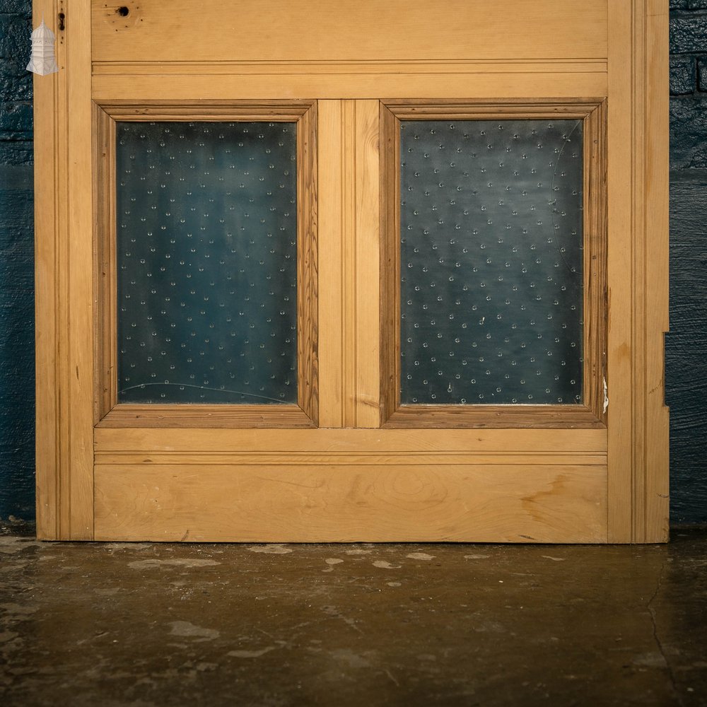 Glazed Pine Door, 5 Panel Textured Glass