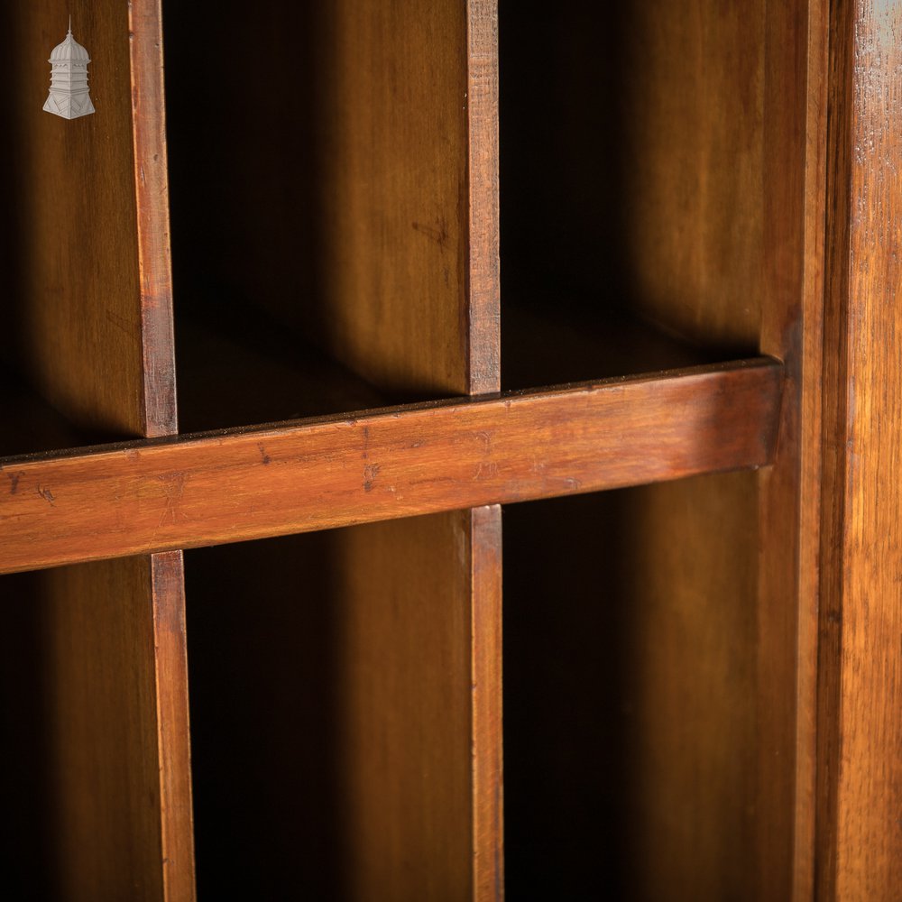 Tambour Front Cabinet, Mahogany and Oak Construction with internal pigeonhole shelving from a liner