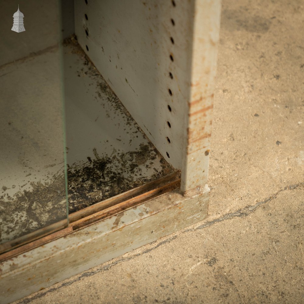 Industrial Shelf Cabinet, With Sliding Glass Doors