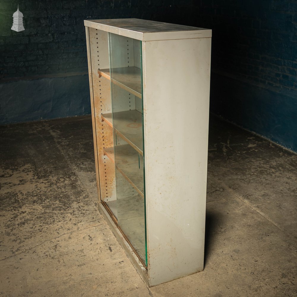 Industrial Shelf Cabinet, With Sliding Glass Doors