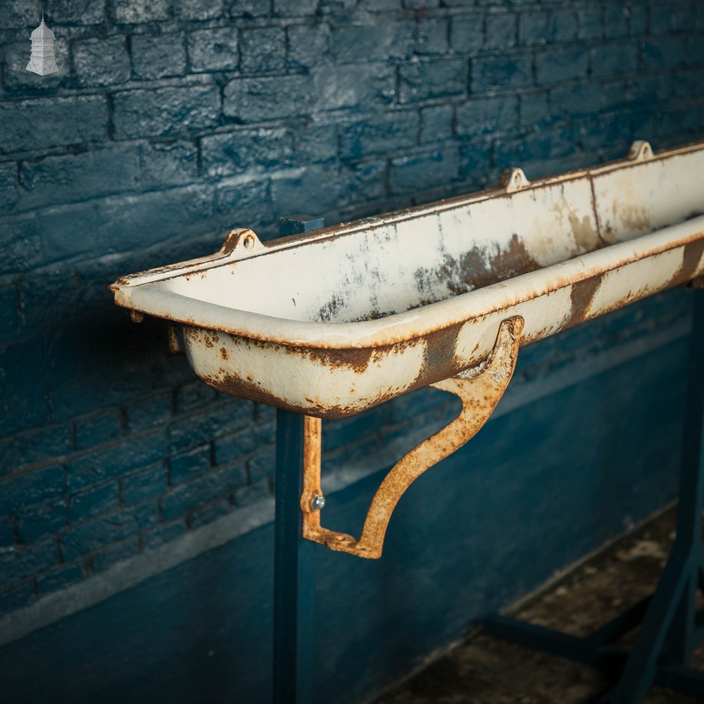 Trough Sink, 19th C Cast Iron with 4 Wall Brackets