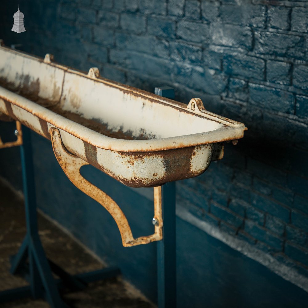 Trough Sink, 19th C Cast Iron with 4 Wall Brackets