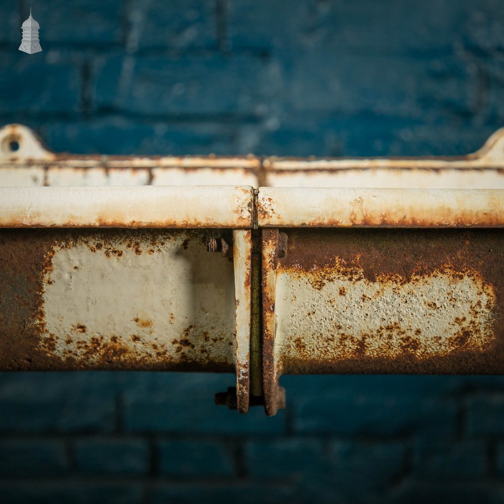 Trough Sink, 19th C Cast Iron with 4 Wall Brackets