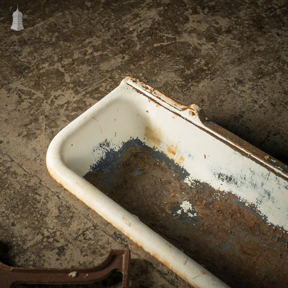 Trough Sink, 19th C Cast Iron with 4 Wall Brackets