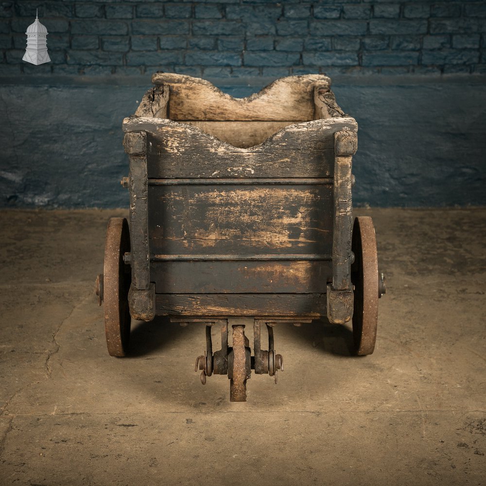 Wooden Factory Cart, Rustic Industrial Trolley