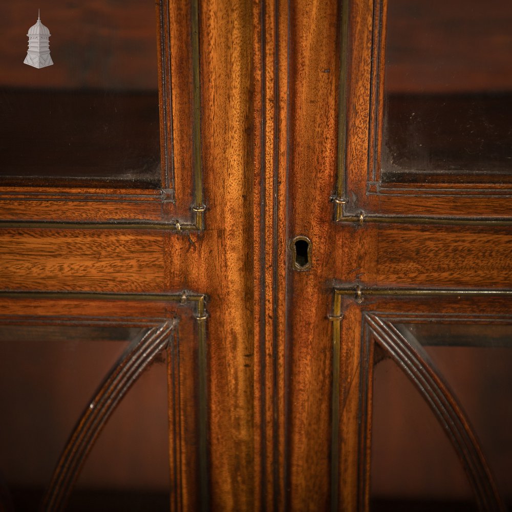 Gothic Glazed Bookcase, Mahogany, William IV c1840