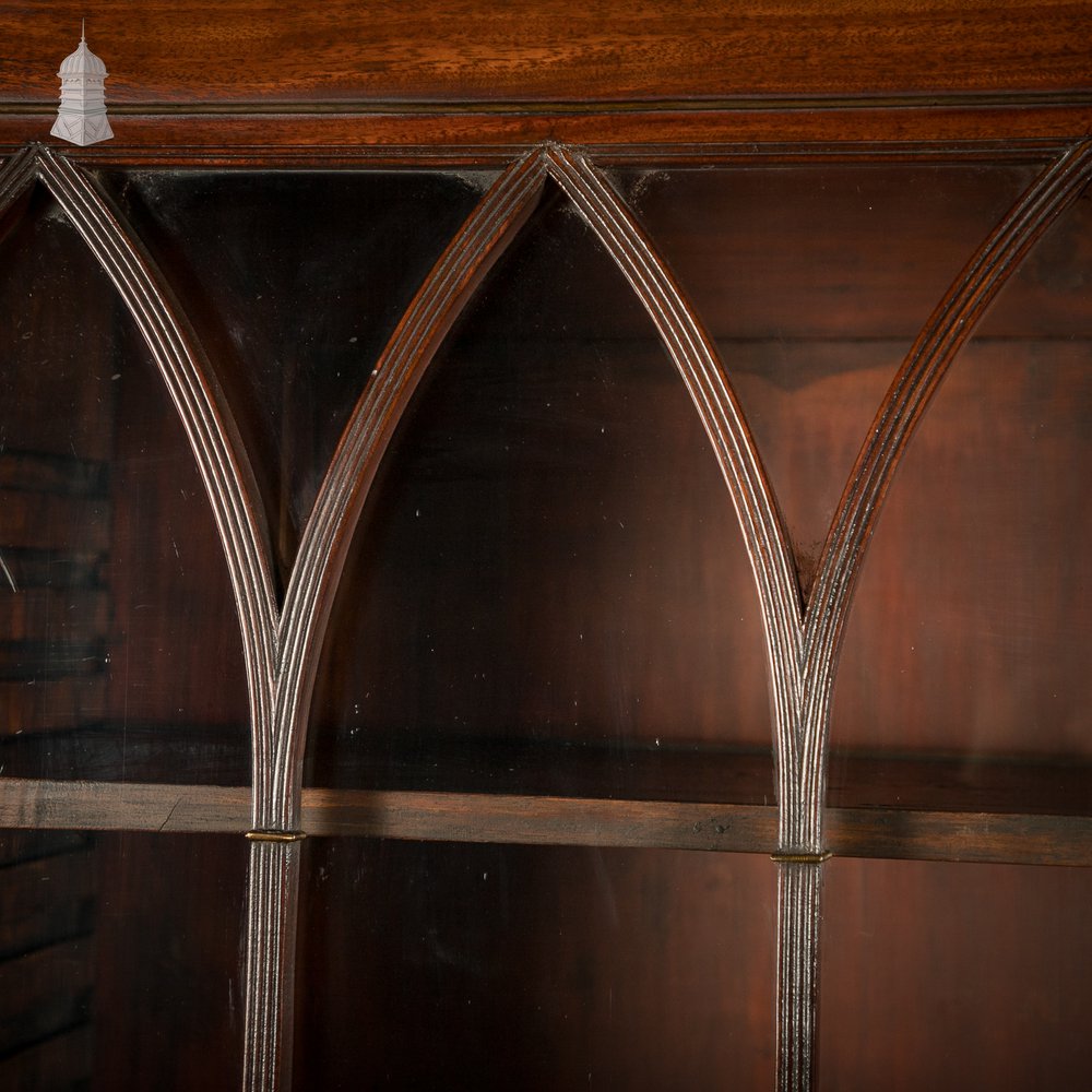 Gothic Glazed Bookcase, Mahogany, William IV c1840