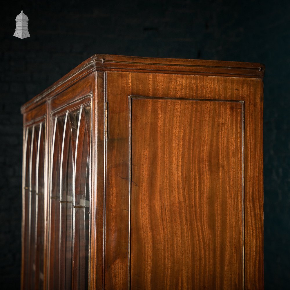 Gothic Glazed Bookcase, Mahogany, William IV c1840