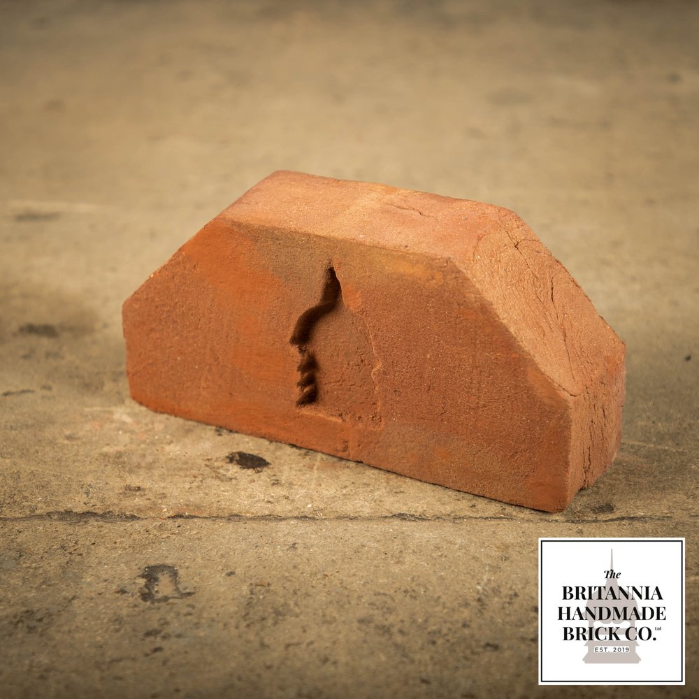 2 1/2" Double Cant Handmade Red Brick, Period Style Coping Brick