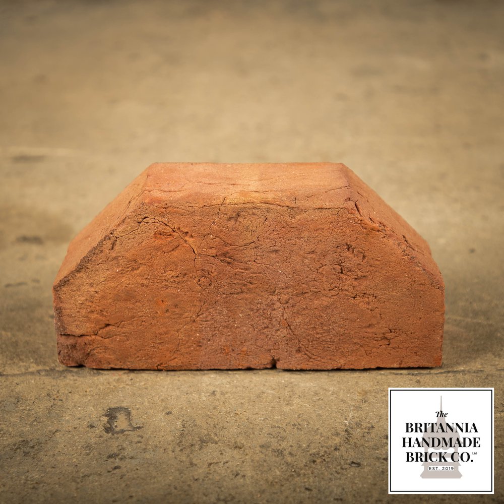 2 1/2" Double Cant Handmade Red Brick, Period Style Coping Brick