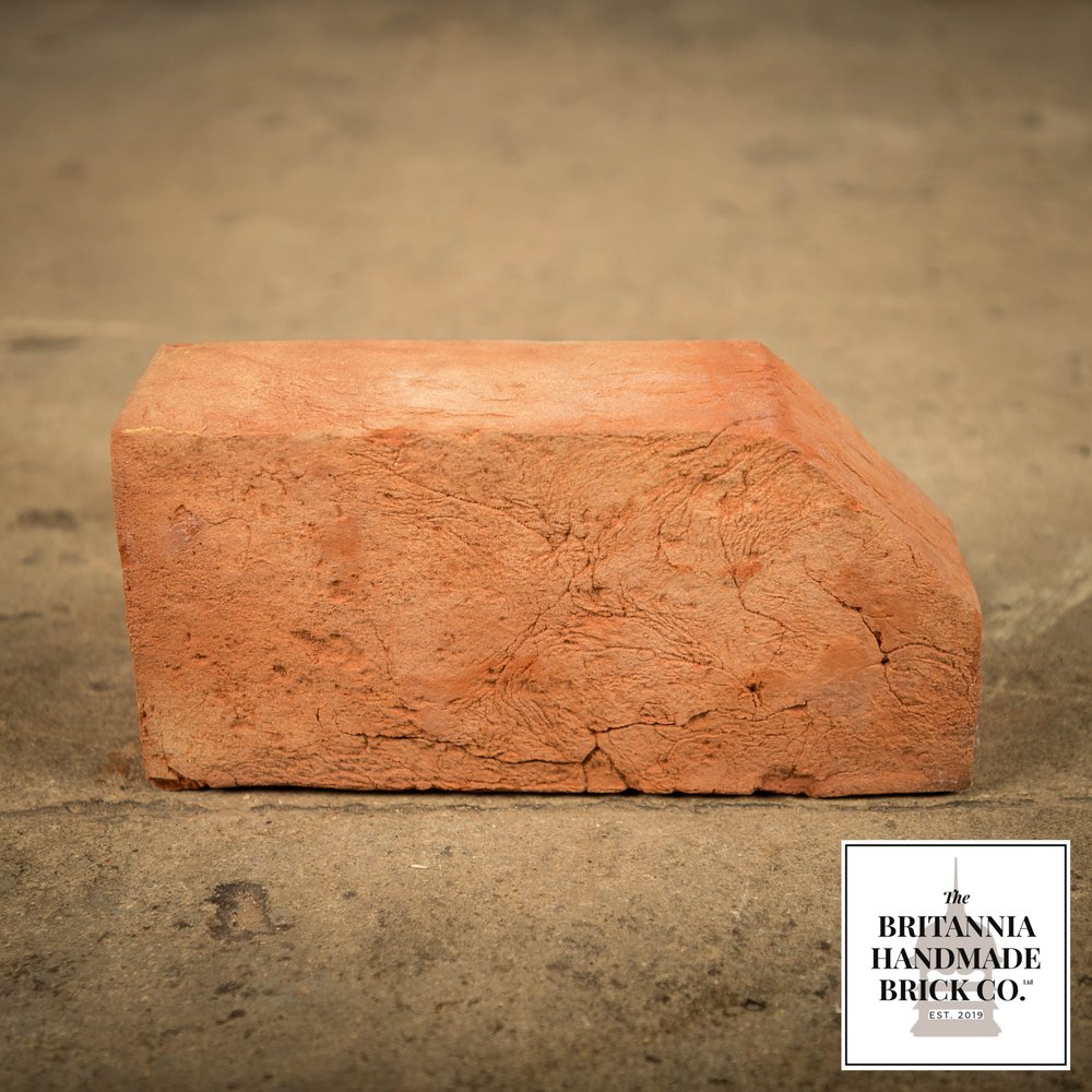 2 1/2" Single Cant Handmade Red Brick, Period Style Coping Brick