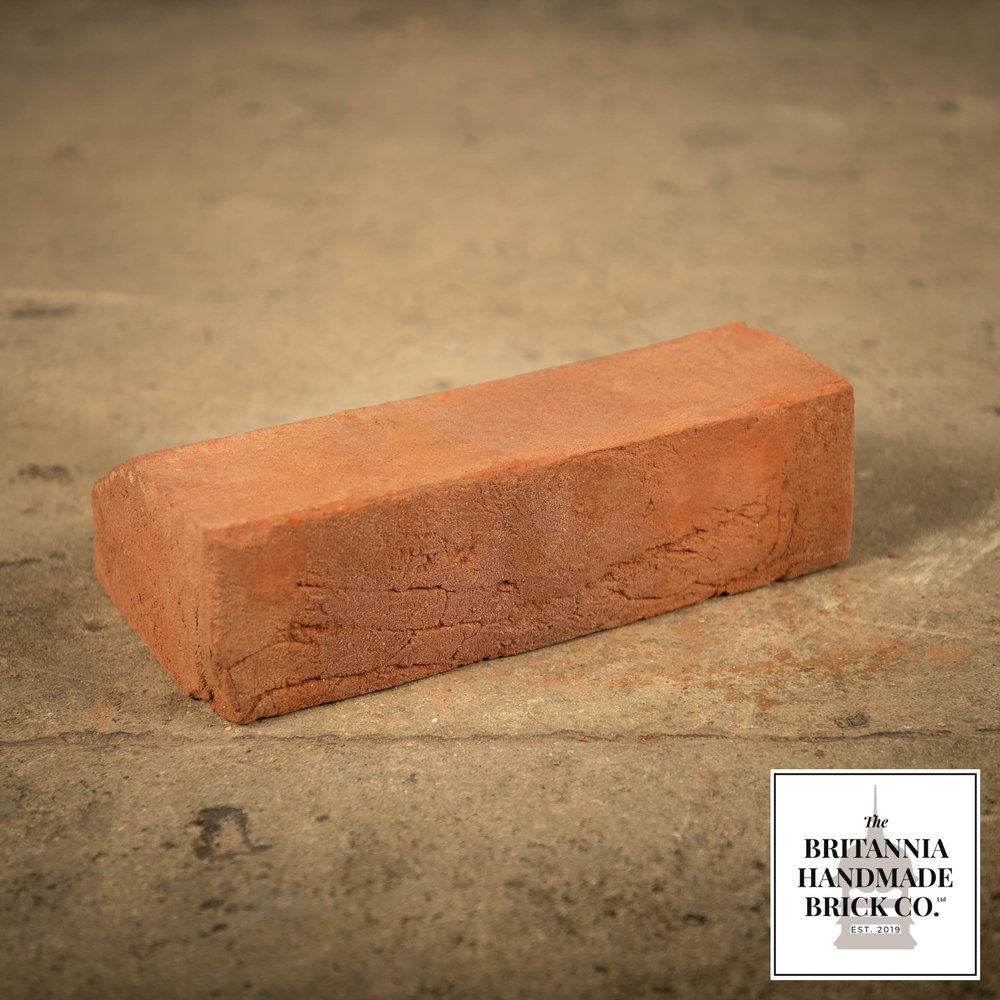 2 5/8" Plinth Stretcher Handmade Red Brick, Period Style Plinth Bricks