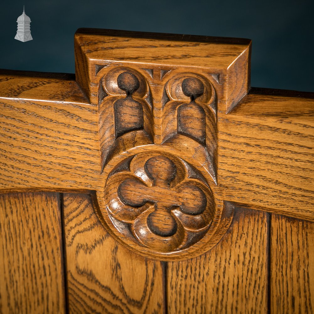 Oak Hallway Chairs, Gothic Revival