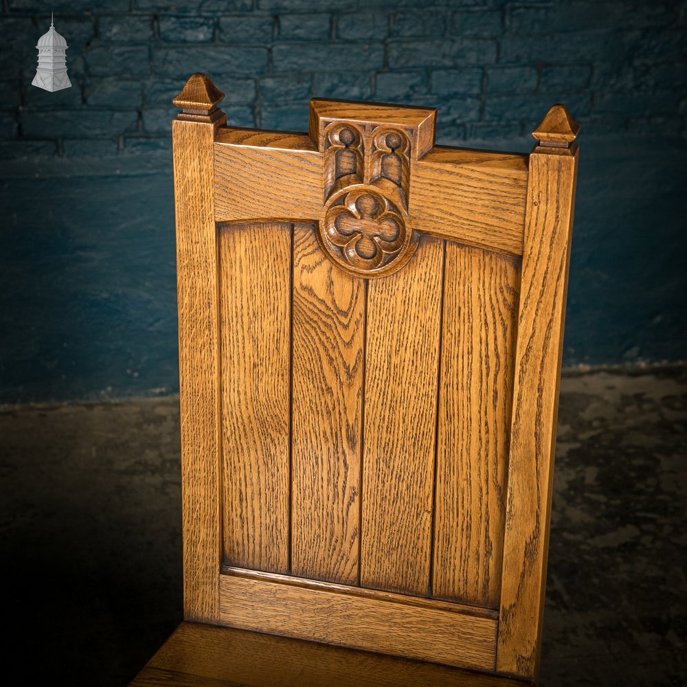 Oak Hallway Chairs, Gothic Revival